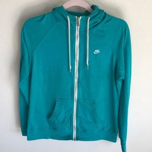 Teal Nike Zip Up Hoodie